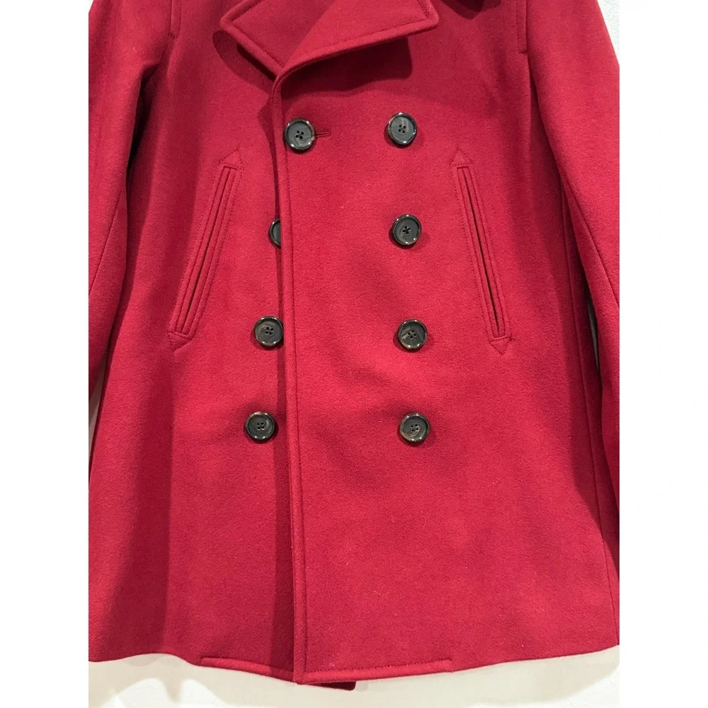 J.Crew Womens Red Wool Blend Thinsulate Pea Coat Jacket 61417 Size XS - Picture 7 of 9